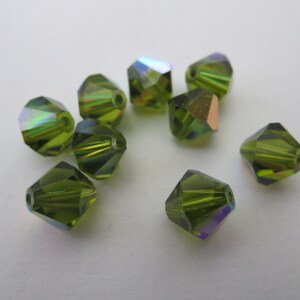 Swarovski Bicone Bead Olivine AB 8mm Art 5301 (12 beads)