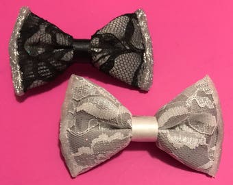 White or Black Lace Bows