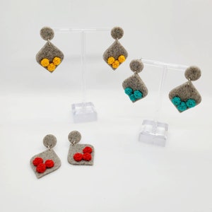 Polymer Clay Earring Set | Granite/Floral Earring Set
