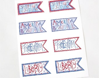 Choix de cupcakes patriotiques ou mini drapeaux - projet DIY et fichier numérique