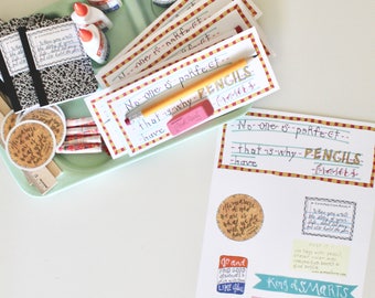 Fichier numérique Étiquettes de fournitures scolaires pour des articles de fête ou des cadeaux sur le thème de l'école, lettrage à la main par Aimee Ferre