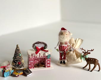 Ensemble fait main de collection Le Père Noël arrive en ville