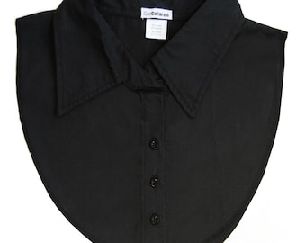 XL Black Dickey Collar with no top button
