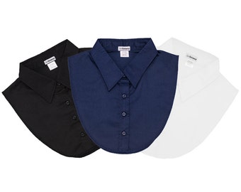 Colliers IGotCollared Dickey - Pack de 3 en bleu marine, noir et blanc, alias détacher col, cols amovibles, Dickies, col Dicky, Blouse col