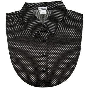 May include: Black and white polka dot collar with three buttons. The collar has a pointed collar and a curved bottom edge. The tag reads "iGotCollared".