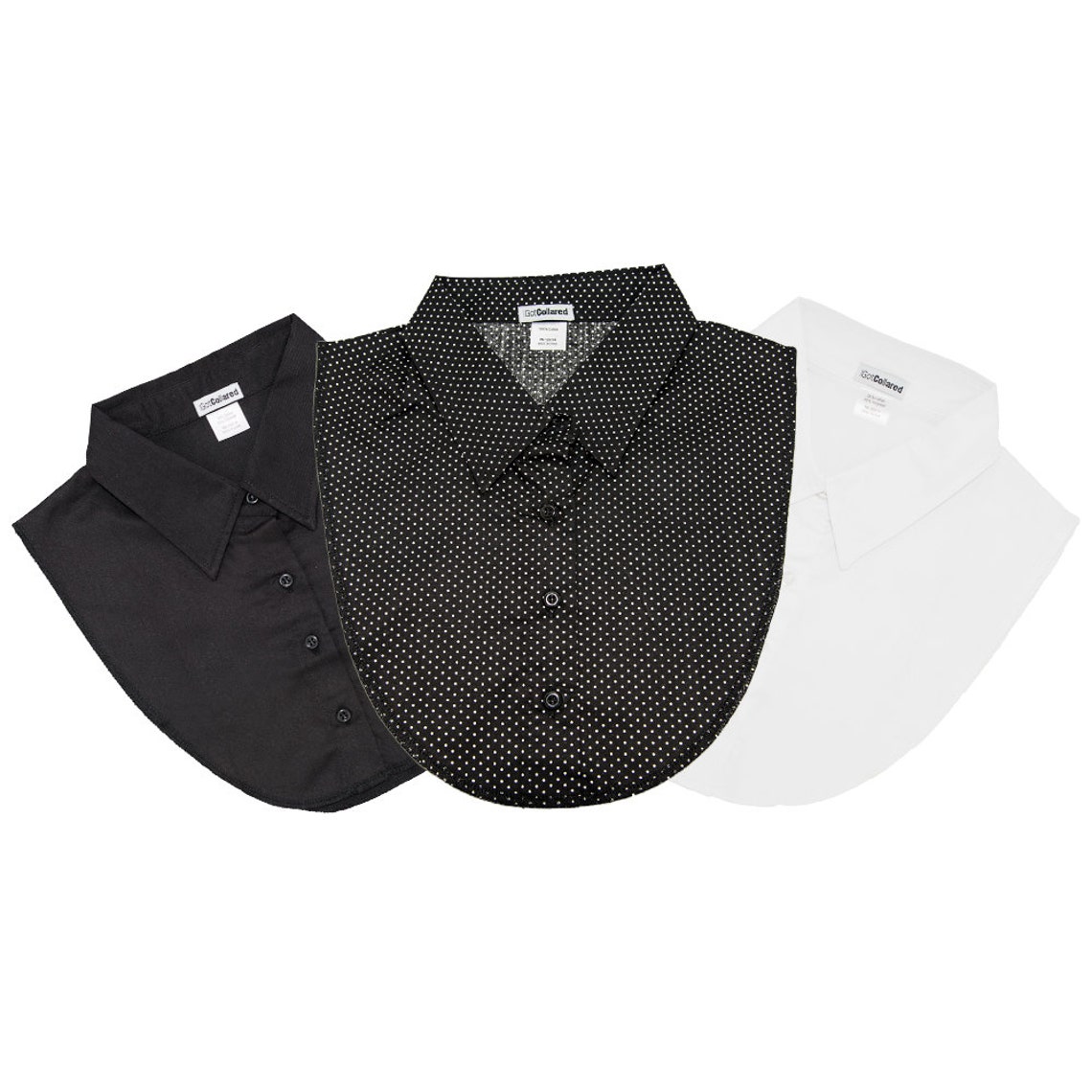 Igotcollared Dickey Collars 3pack in Black, White and Polka Dot, Aka