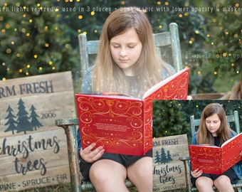 Book Magic | Bokeh Lights Overlays | Christmas Lights Overlay | Lights Brush | Glowing Light Action | all for Photoshop | hbpcreate
