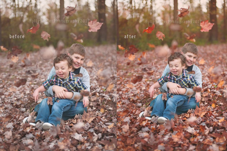 Falling Leaves Overlay Free Fall Colors Photoshop action PNG TIFF transparent files hbpcreate image 4
