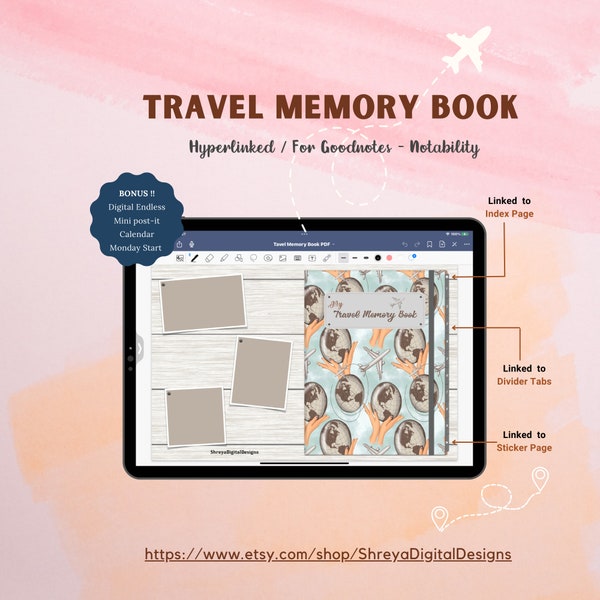 Digital Travel Book, GoodNotes, Memory Keeping, Digital Memory Album, Ipad Digital Scrapbook, Digital Photo Album, Travel Journal, Scrapbook