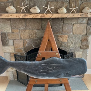 Wooden Whale - Hand Carved - 41.5” long (Free Shipping/Continental US)
