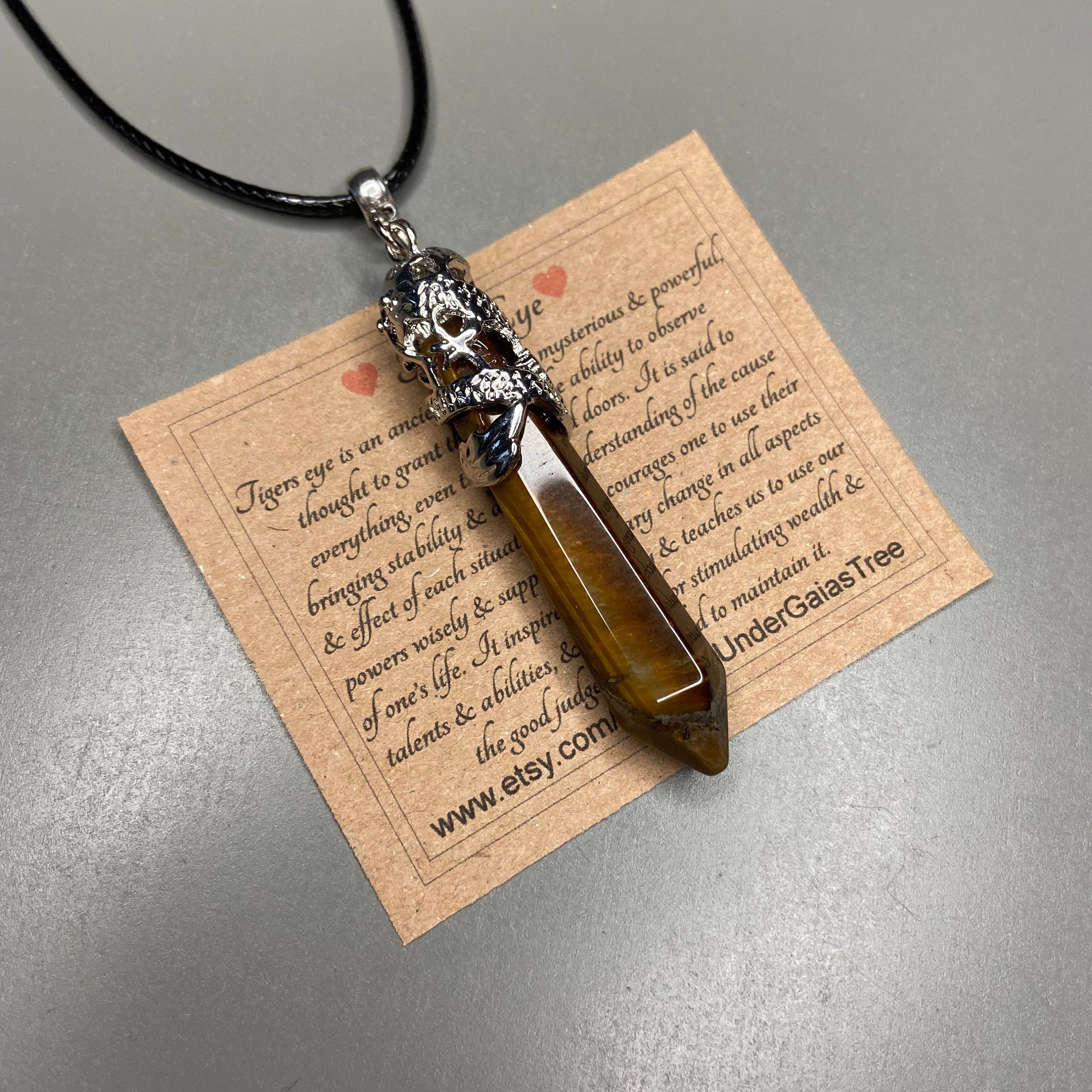 Tiger eye shop crystal pendant
