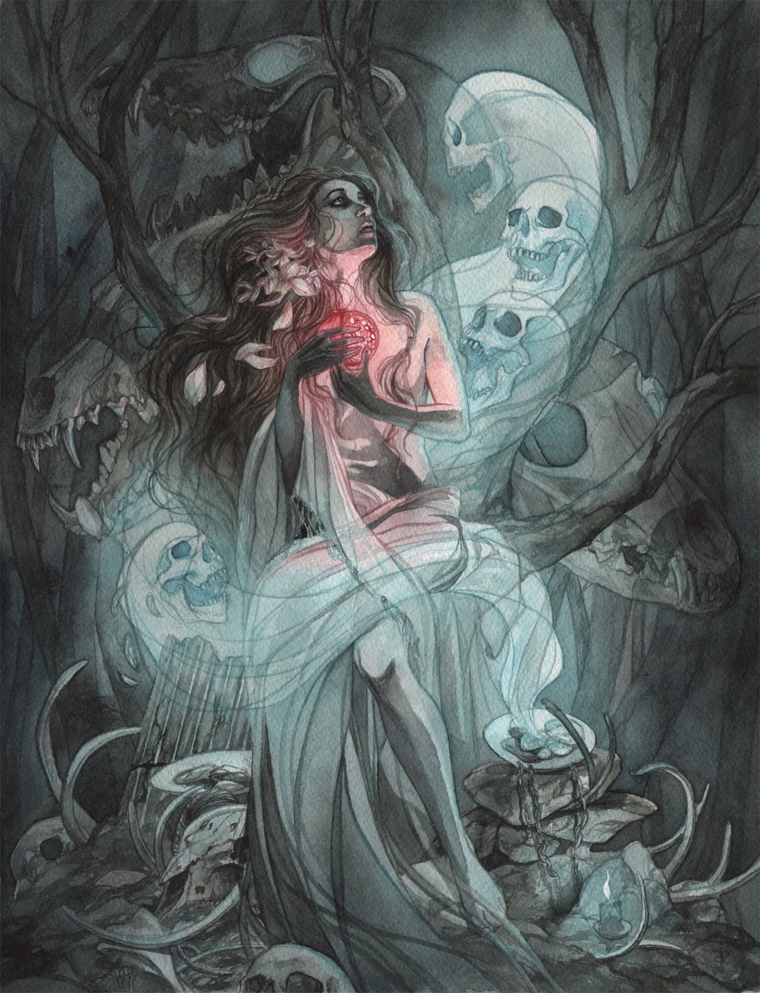 ペルセポネ - 水彩画アートプリント、女神アートプリント、ギリシャ