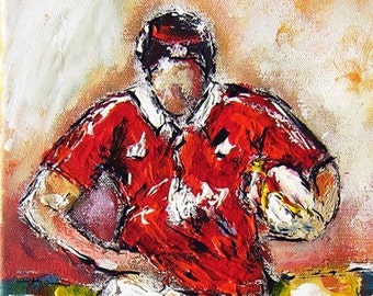 Custom sports themed art , bespoke sports art from  photos,  I can paint semi abstract sports themed  art from your photo as a unique gift
