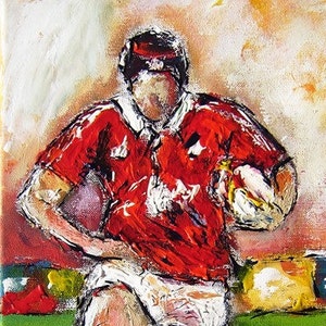 Custom sports themed art , bespoke sports art from  photos,  I can paint semi abstract sports themed  art from your photo as a unique gift
