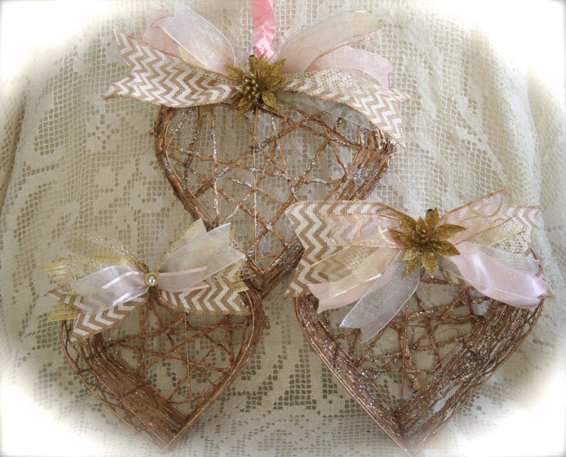 Gold glitter grapevine heart wreath or grapevine basket Etsy