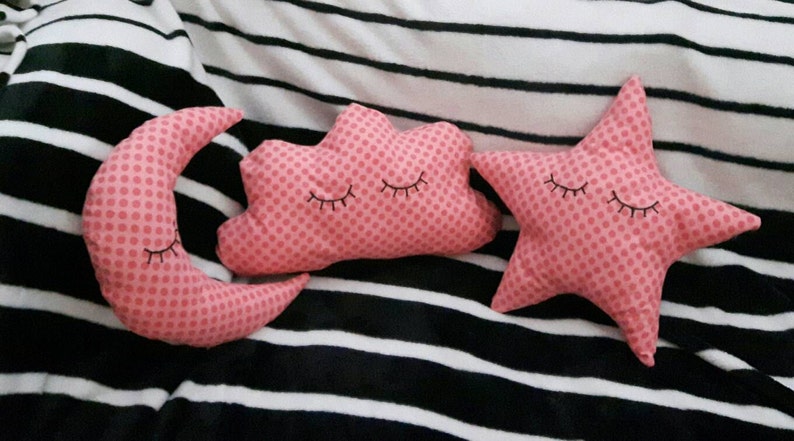 Star Moon /& Cloud Nursery Pillow Set