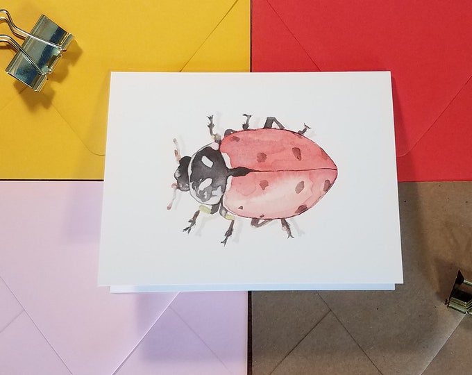 Large Lady Bug Single Folded Note Card