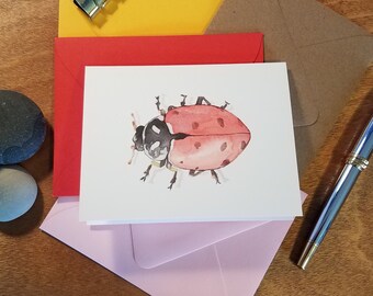 Large Lady Bug Folded Note Card 10 Pack