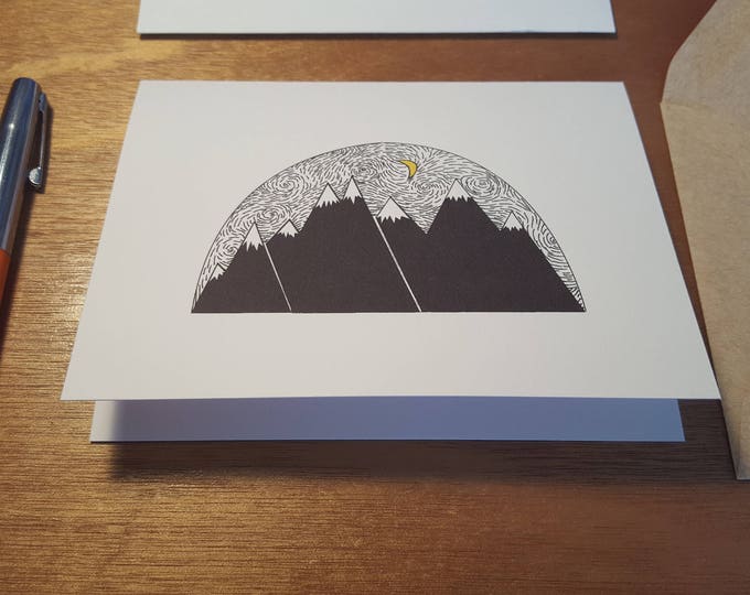 Goodnight Mountains!  Folded notecard 10 pack