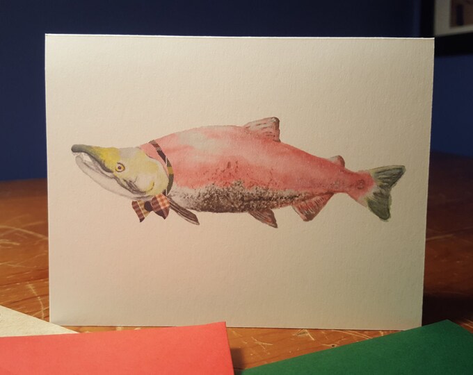 Dapper Salmon 10 pack of folded note cards with your choice of envelope color.