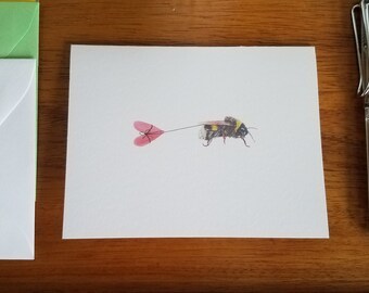 Send Some Love Bee Folded Note Card 10 Pack