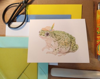 Traveling Toad Folded Note Card