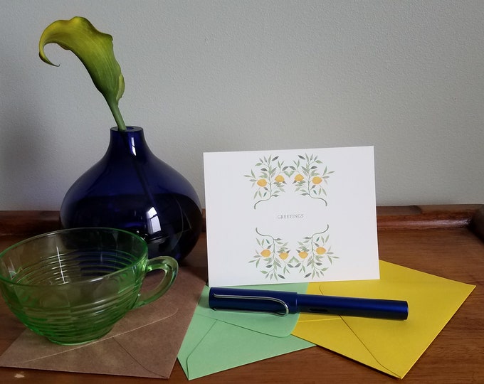 Lemons Greeting Single Folded Note Card
