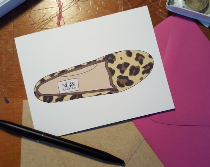 Classy Flat Shoe Monogrammed and Personalized Folded Note