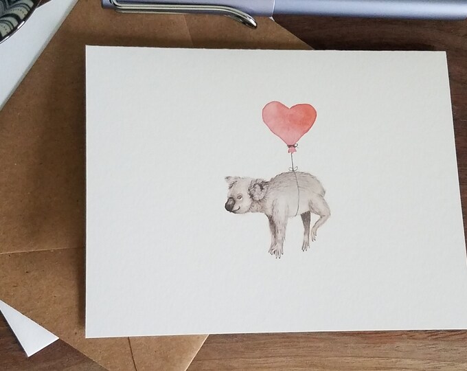 Send Some Love Koala Bear Folded Note Card 10 Packs