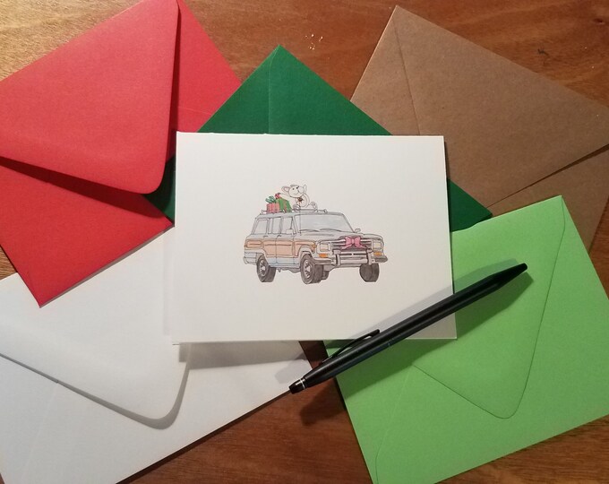 To Grandmothers House we go!   Holiday Folded Note Single Card