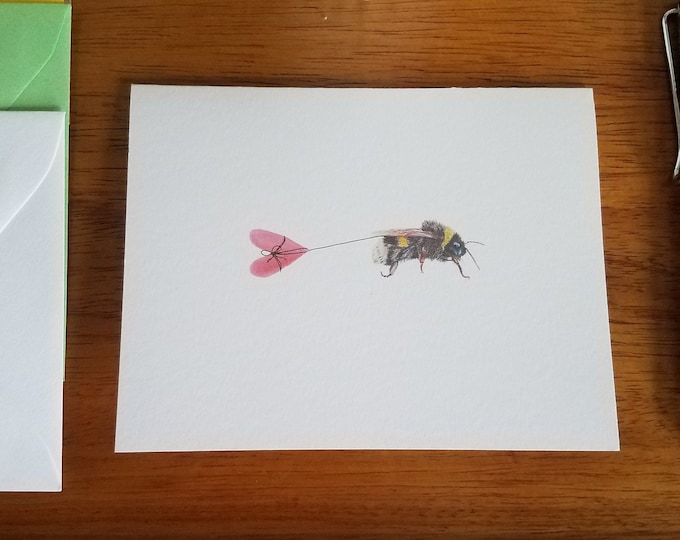 Send Some Love Bee Single Folded Note Card