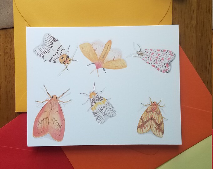 Moth Gathering Folded Note Card