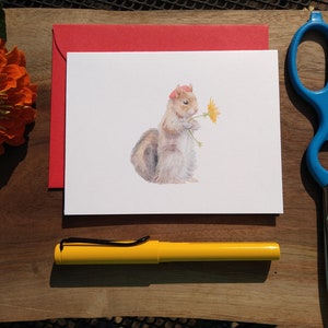 Lovely Little Squirrel Single Folded Note Card