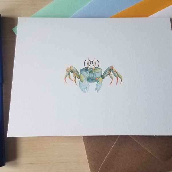 Far Sided Crab Single Folded Note Card