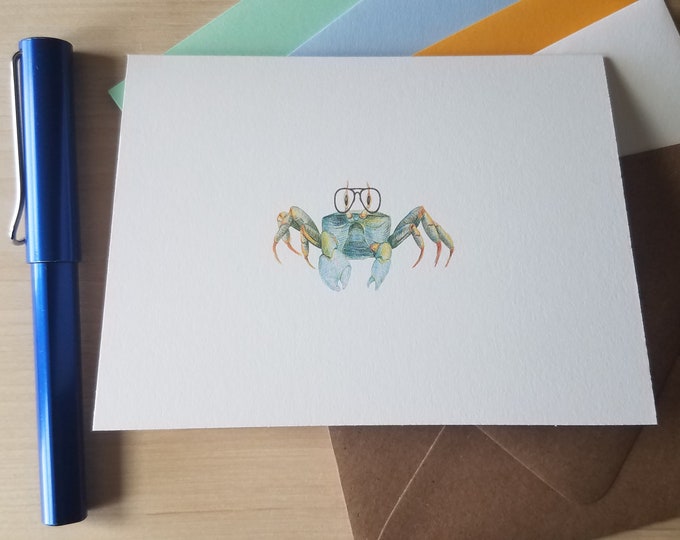 Far Sided Crab Single Folded Note Card