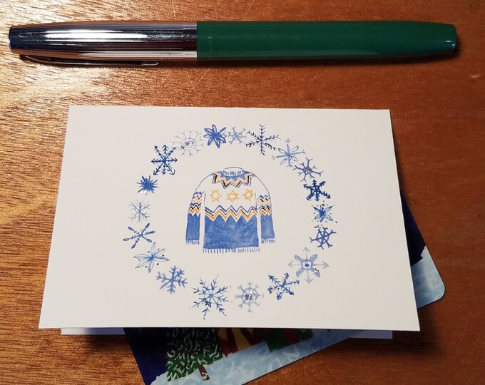 Ugly Hanukkah Sweater Gift Card Enclosure Card 10 Pack