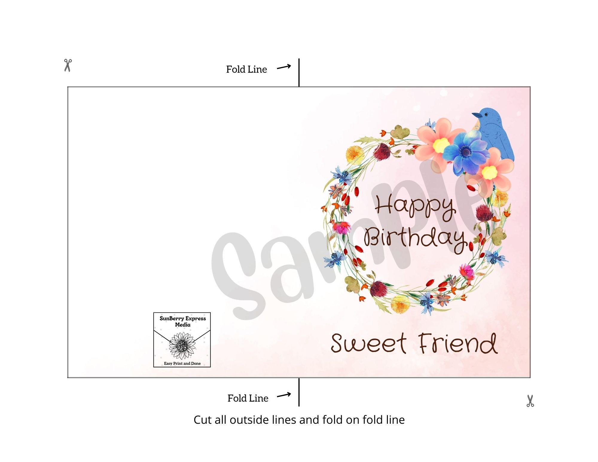 Printable Birthday Cards Foldable For Friends