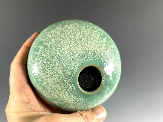 Ikebana Flower vase, pin frog porcelain vase with flower frog, permanently fixed Kenzan vase, flower arranging vase, handmade pottery