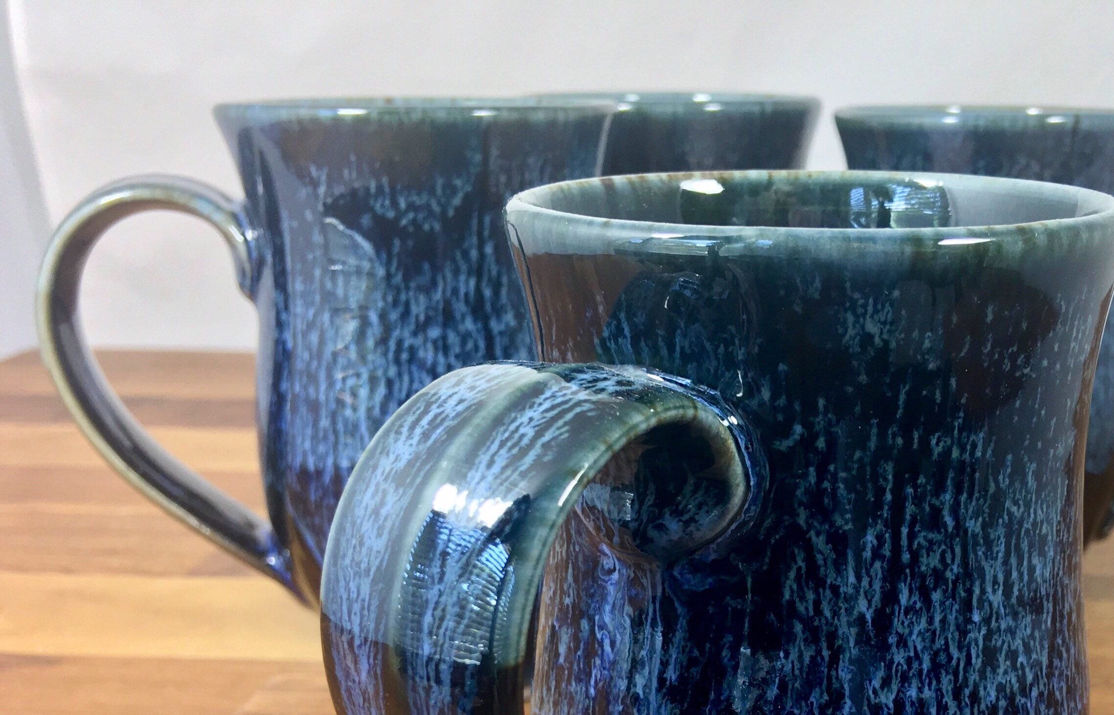 Handmade Pottery coffee mug, stoneware hot or cold beverage cup, large