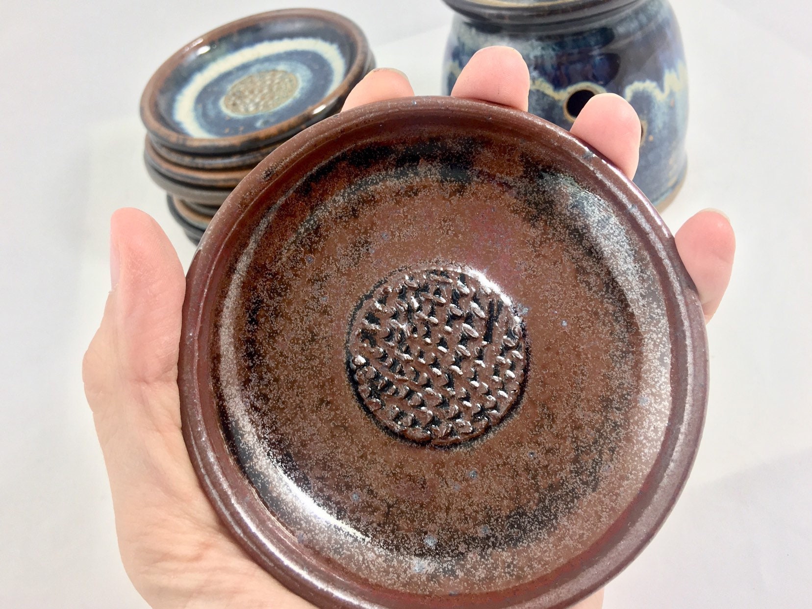 Garlic Grater Plate, Ceramic Garlic or Ginger Mincing Dish