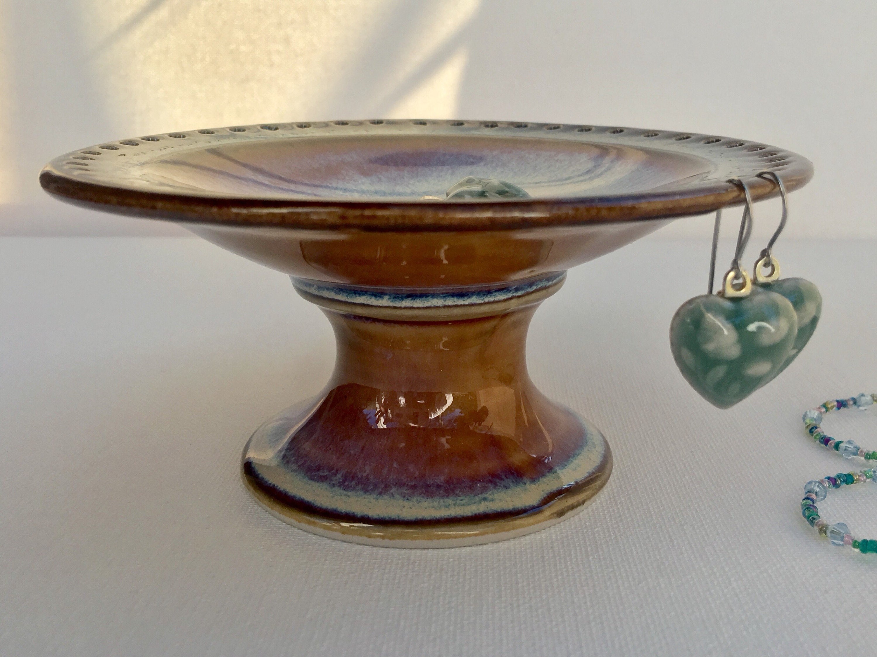 Jewelry Bowl, Porcelain jewelry dish, earring bowl, Earring dish, high