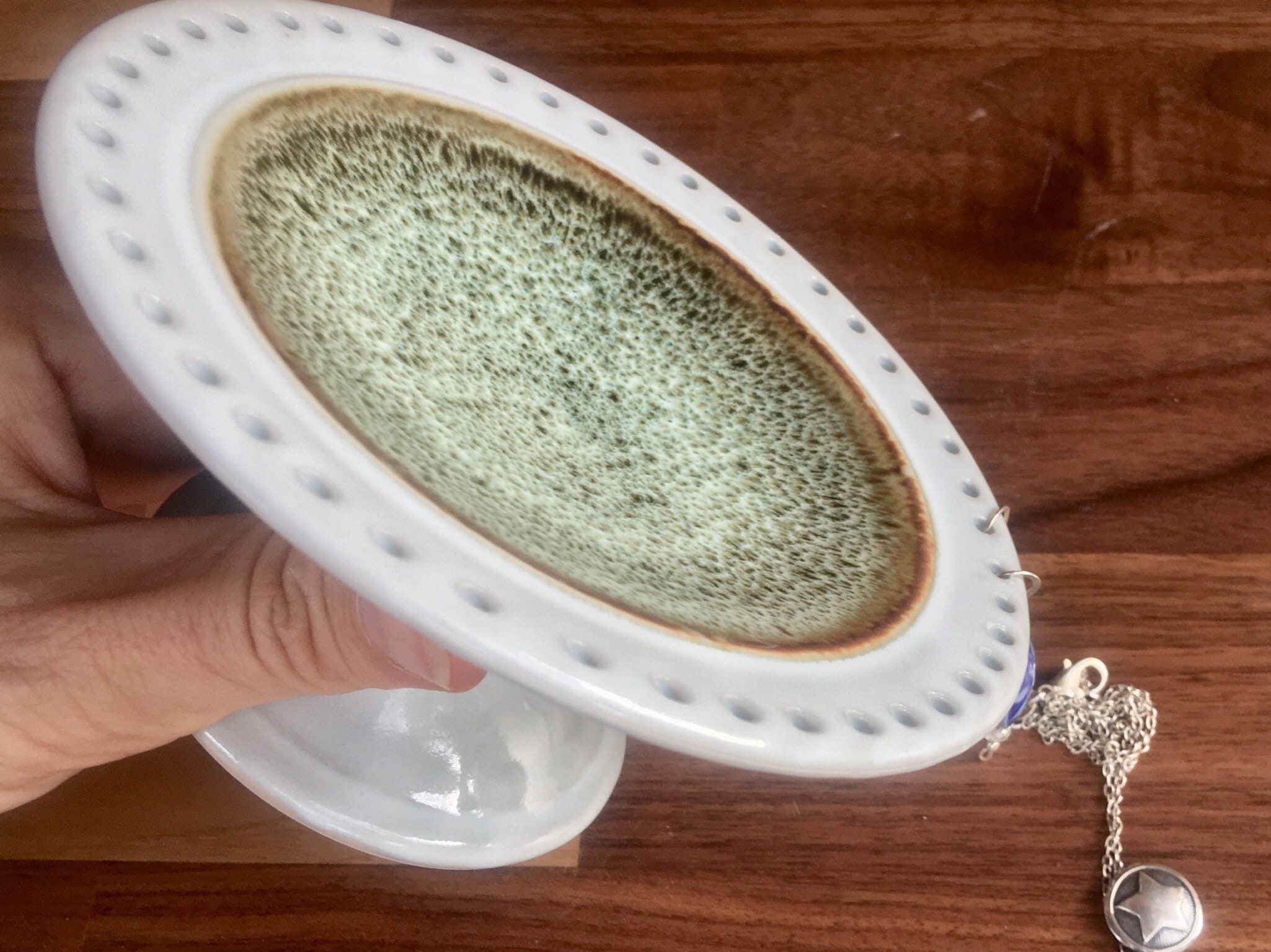 Jewelry Bowl, Porcelain jewelry dish, earring tree, Earring dish, high