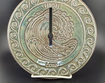 Tide Clock, Ocean Tides, Ceramic Epic Wave Wall Art, Coastal decor, Beach time piece