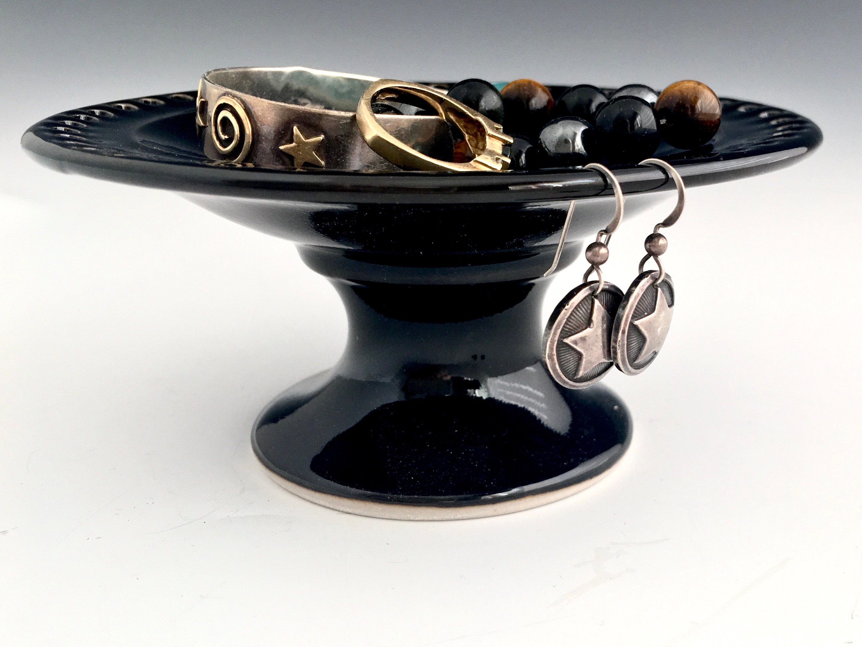 Jewelry Bowl, Porcelain, jewelry dish, earring tree, Earring dish, high