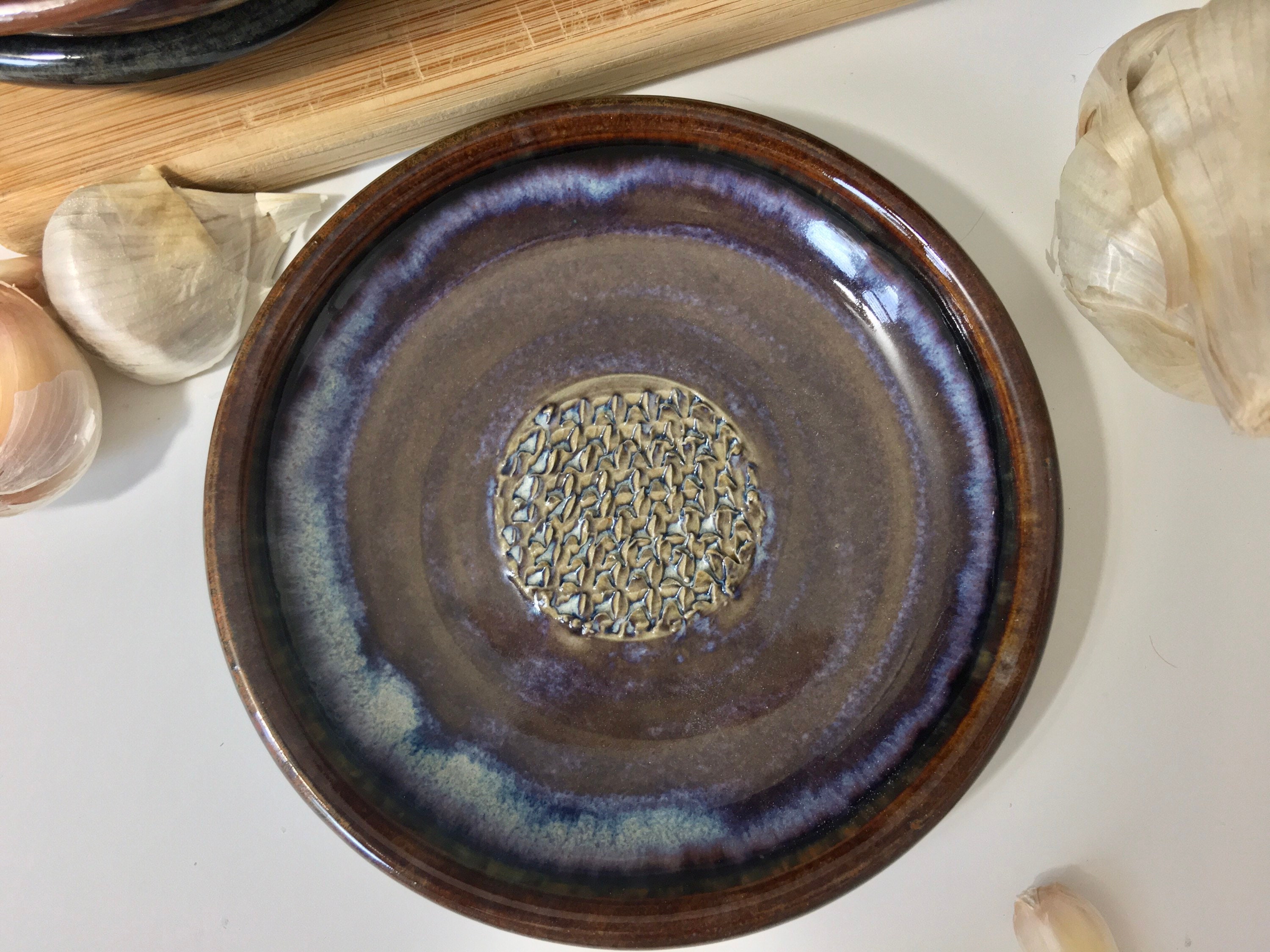 Garlic Grater Plate, Ceramic Garlic or Ginger Mincing Dish