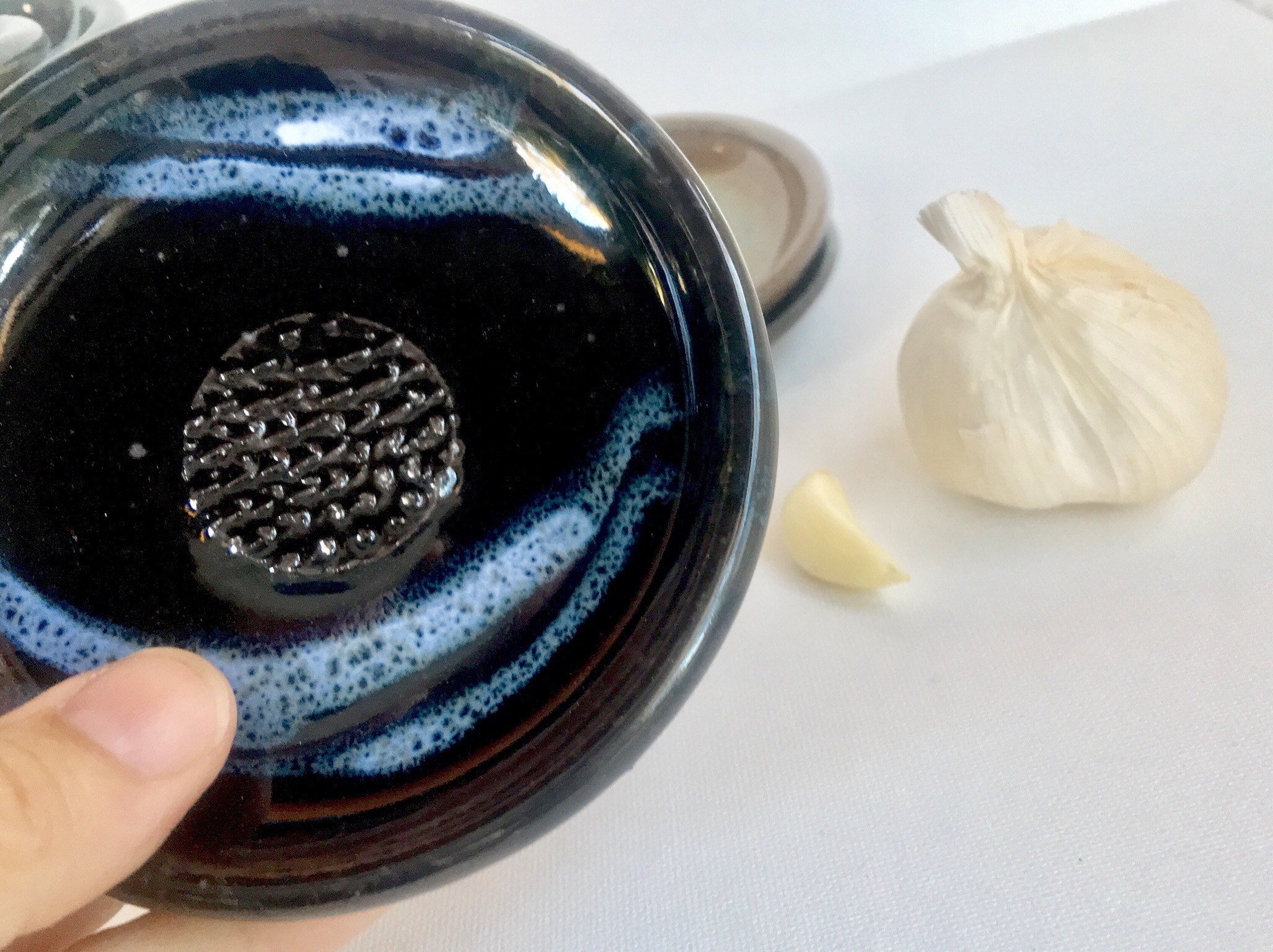 Garlic Grater Plate, Garlic and Herb Dish, Pottery Garlic Grater