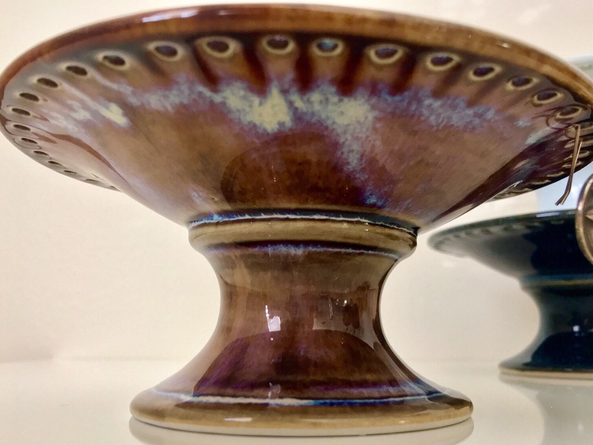 Jewelry Bowl, Porcelain Pedestal jewelry dish, earring tree, Earring