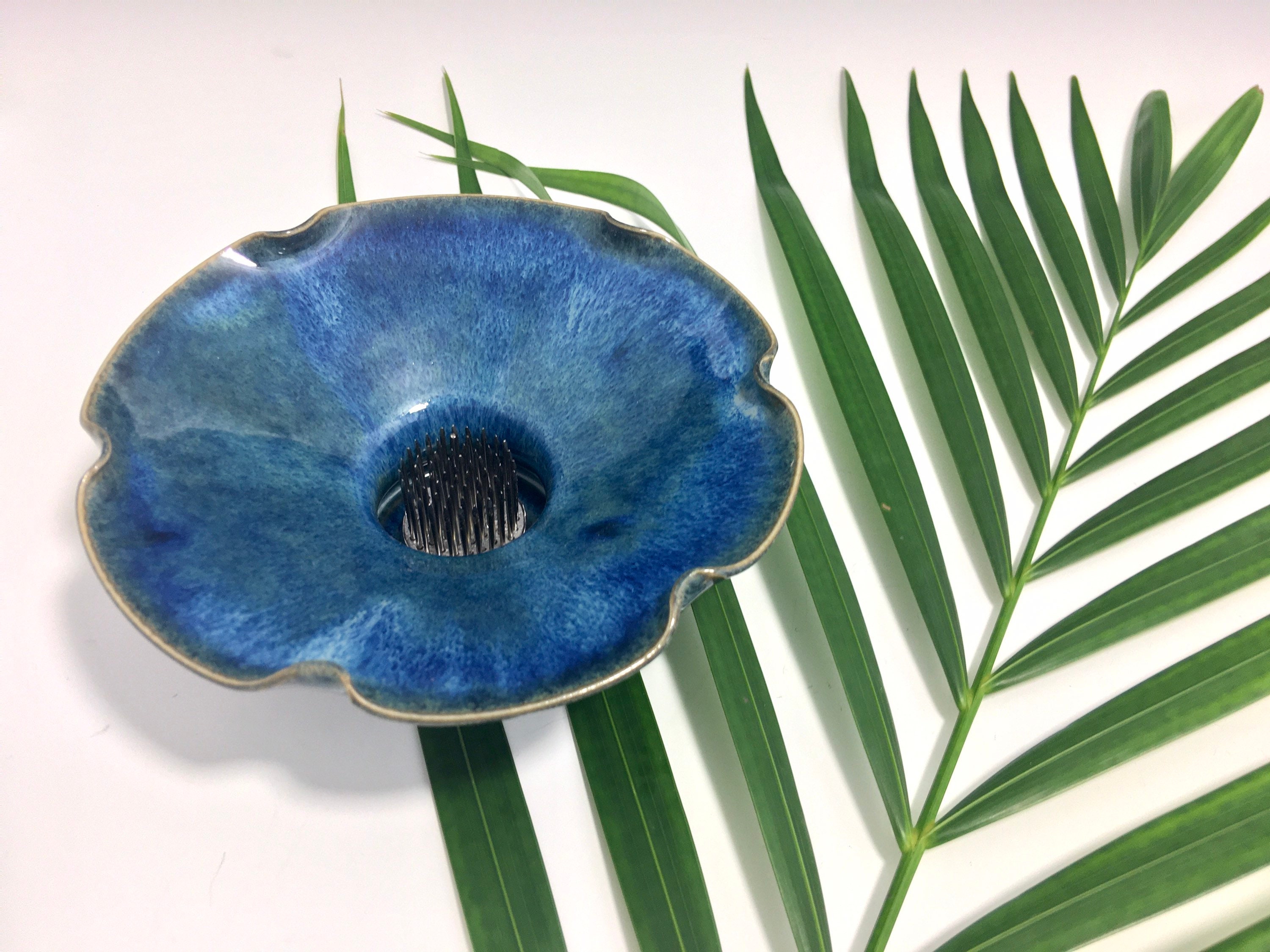 Ikebana with Pin Frog, Japanese Style Flower Arranging Vase