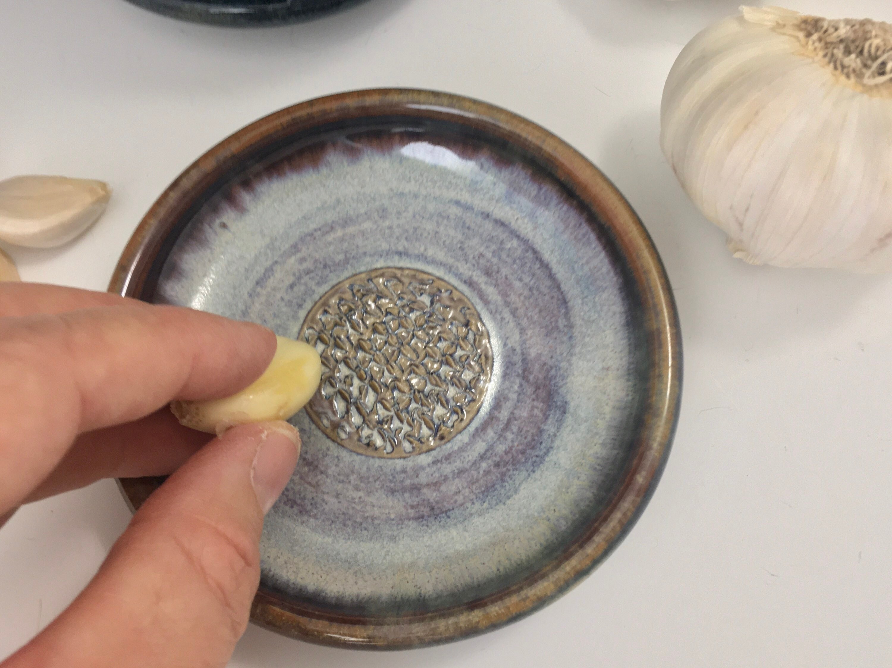 Garlic Grater Plate, Ceramic Garlic or Ginger Mincing Dish