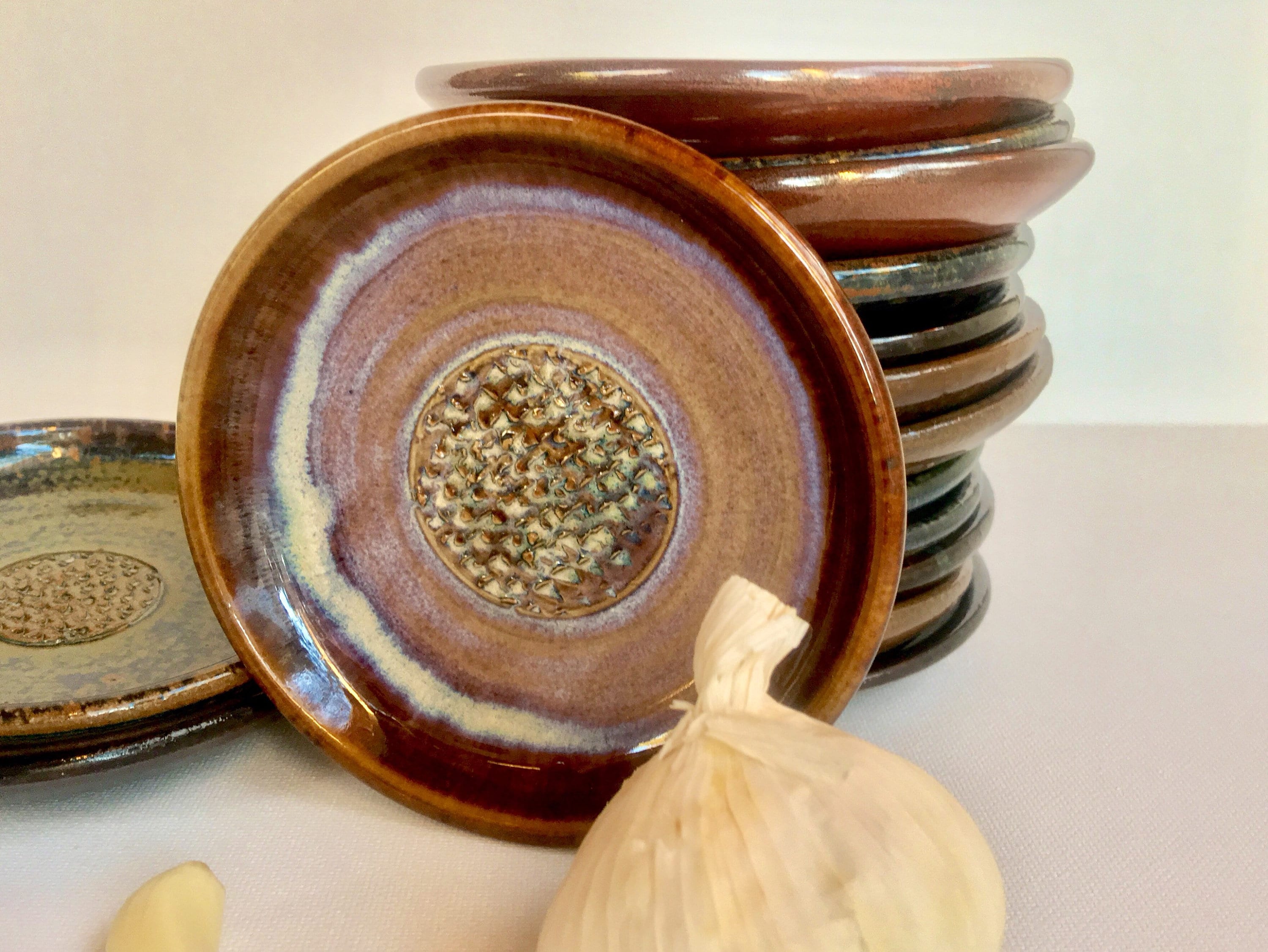 Garlic Grater, Garlic Grater Plate, Garlic and Herb Dish, Pottery